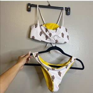 Zaful Reversible two piece bikini catus swuim suit size medium.